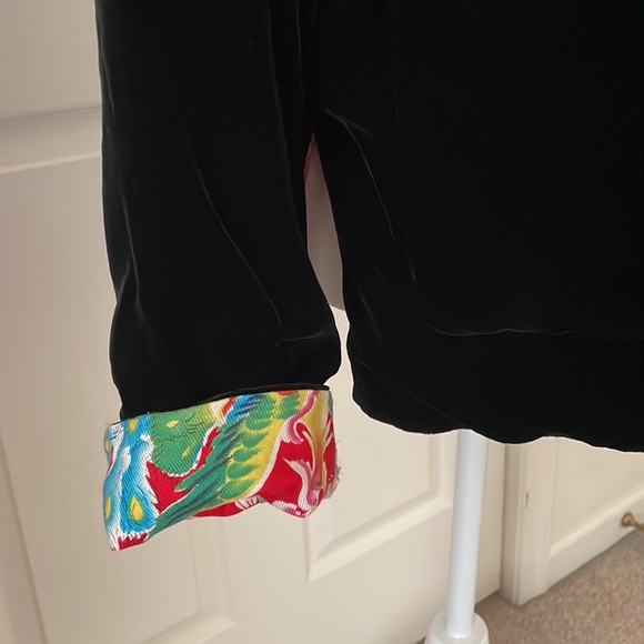 Reversible Velvet/Cotton Mandarin Collar Jacket - Picture 5 of 16